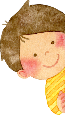 覗く男の子黄色 覗く男の子黄色